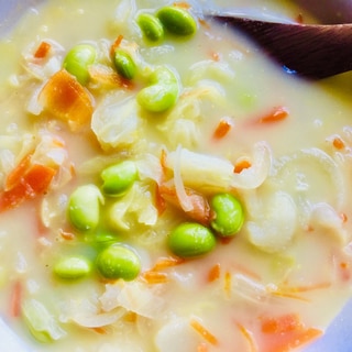 枝豆とジャガイモのスープ